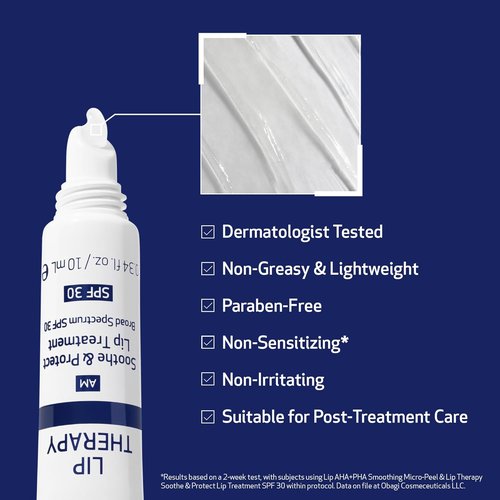 Obagi Lip Therapy SPF 30 - Hydrating Lip Balm with Hyaluronic Acid & Vitamin E | Plumps & Protects Dry Lips - 0.34 oz