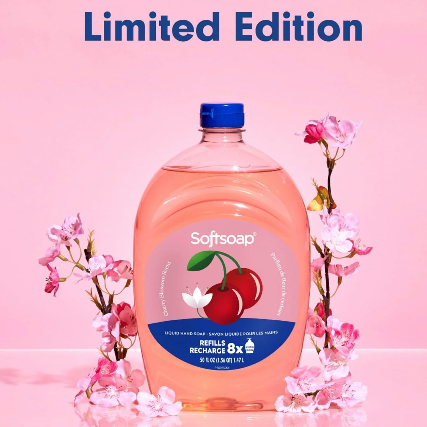 Softsoap Limited Edition Seasonal Scents - Extra Large 100 FL Oz Refill Bottles | Cherry Blossom Liquid Hand Wash