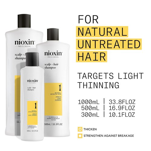 Nioxin Scalp + Hair Thickening Shampoo - Niacinamide & Biotin for Natural Hair | 33.8 Fl Oz