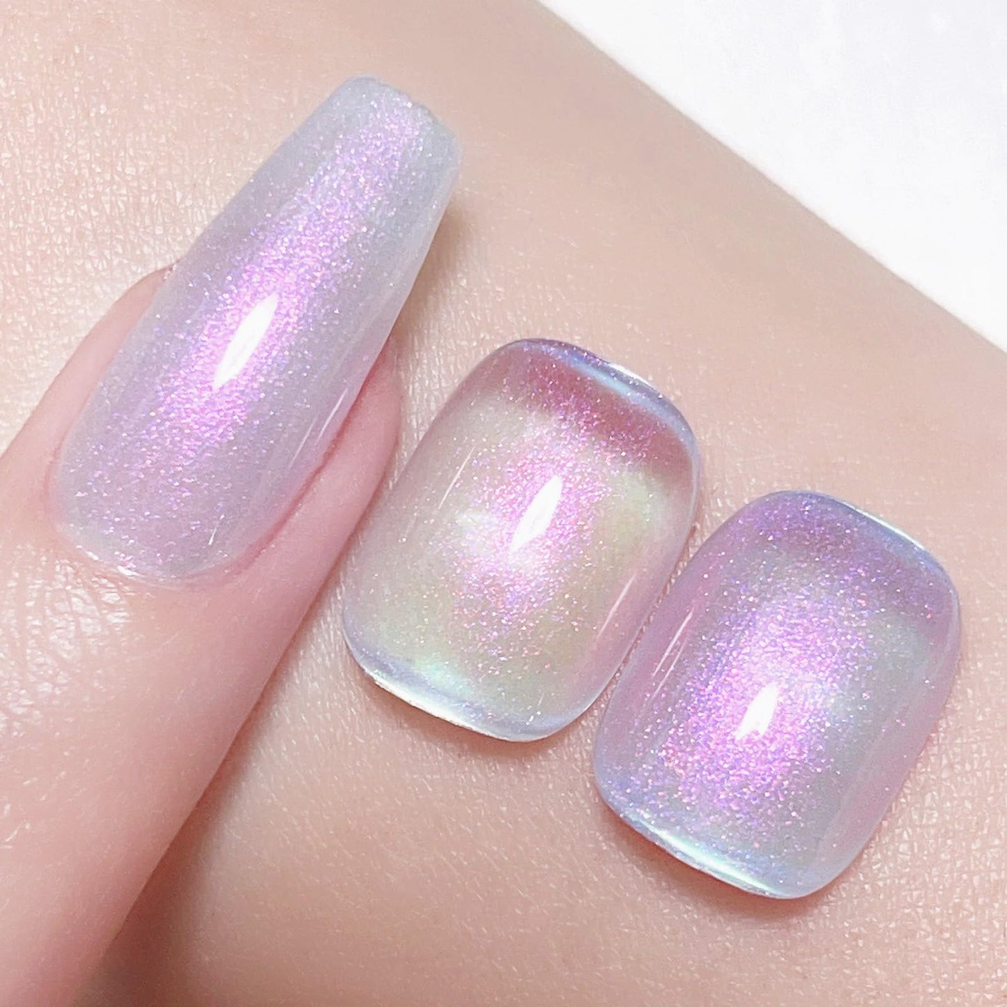 Born Pretty Jelly Gel Nail Polish Jelly Glitter Pearl Purple Gel Polish Shimmer Pearl Mermaid Natural Translucent Hema-Free Soak Off Gel Polish Nail Art DIY 15ML