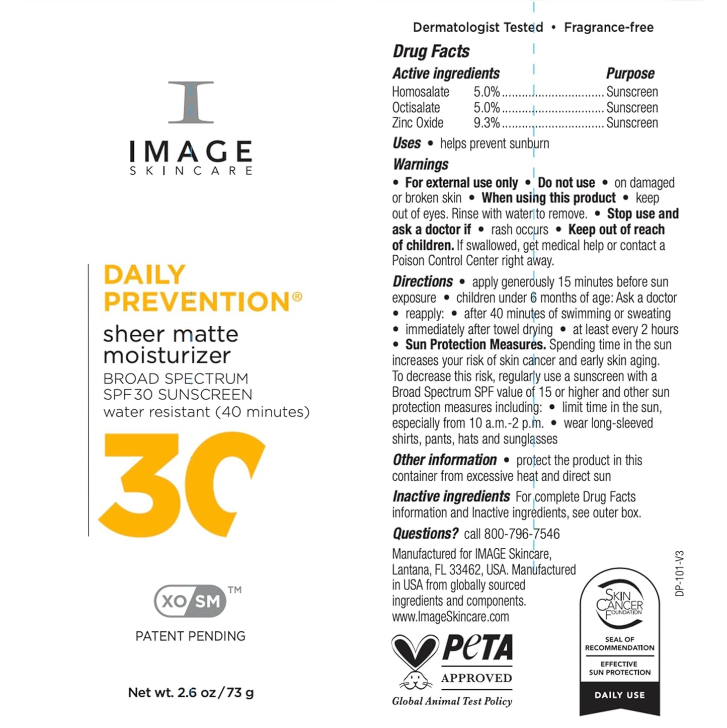 IMAGE Skincare Daily Prevention Sheer Matte Moisturizer - SPF 30 Broad Spectrum Sunscreen for Shine Control