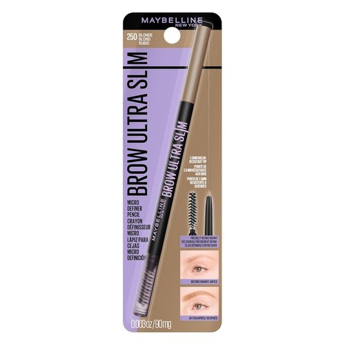 Maybelline Express Brow Ultra Slim Eyebrow Pencil - Precision Tip & Spoolie for Defined Brows, Blonde