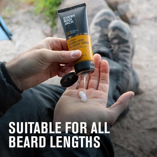 Every Man Jack Beard & Face Recovery Lotion - Moisturizes Dry Skin & Relieves Beard Itch | Light Sandalwood Scent - 3.2oz (2 Pack)