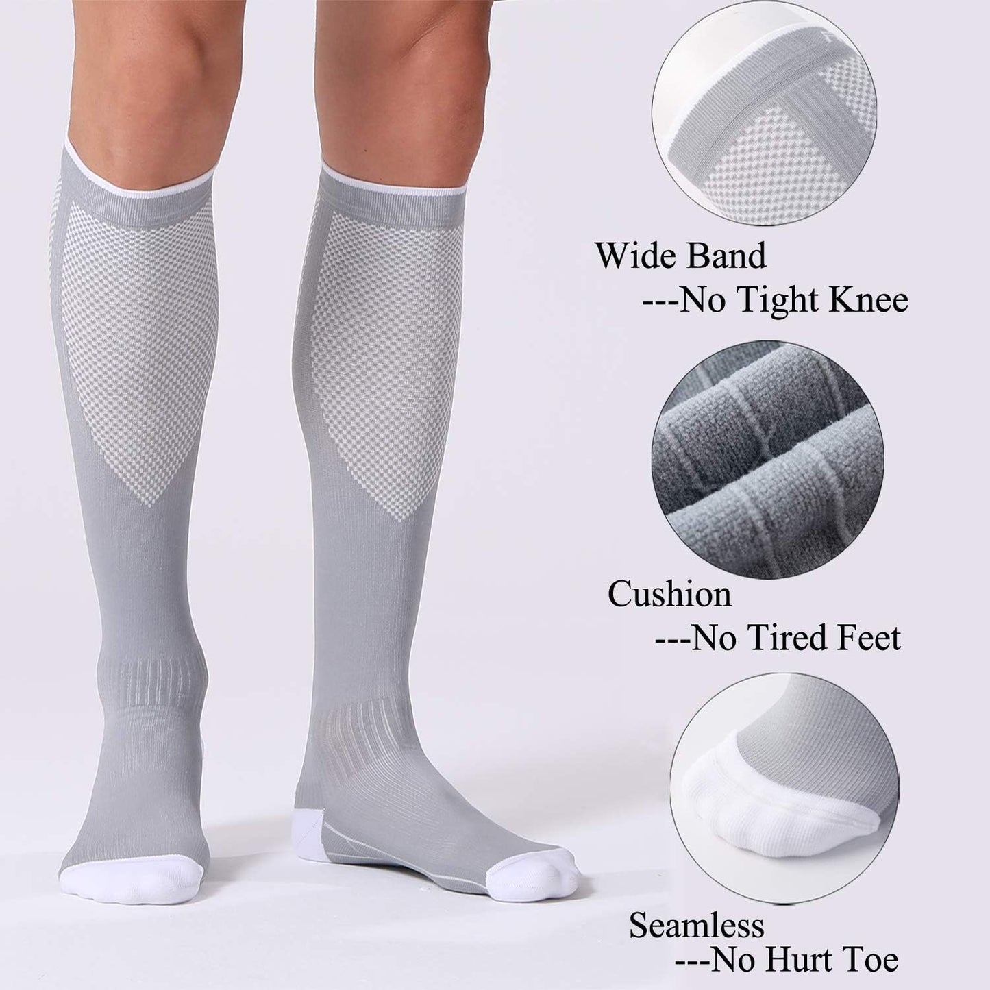 FITRELL Compression Socks - 20-30mmHg Circulation Support for Women & Men | 3 Pairs