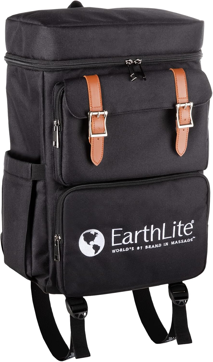 EarthLite LMT Go-Pack - Ultimate Travel Backpack for Massage Therapists | Water Resistant, USB Charging, Black