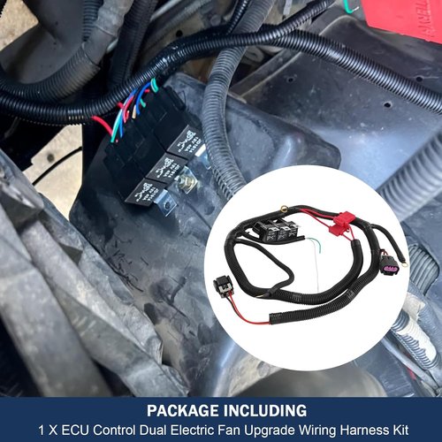 CARMOCAR Electric Dual Fan Wiring Harness Kit - Upgrade for 1999–2006 GM ECU Control