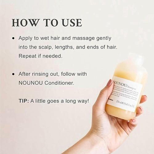 Davines NOUNOU Shampoo - Hydrating Gentle Cleanser for Chemically Treated Hair | Travel Size 2.54 Fl Oz