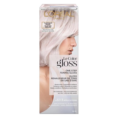 L’Oreal Paris Le Color Gloss - One Step In-Shower Toning Hair Gloss for Bleached Hair | Platinum Pearl, 4 Oz