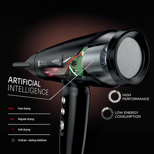 GAMMA+ XCell Ultra-Lightweight Hair Dryer - Digital Motor & Ionic Technology | Whisper Quiet, 12 Heat/Speeds