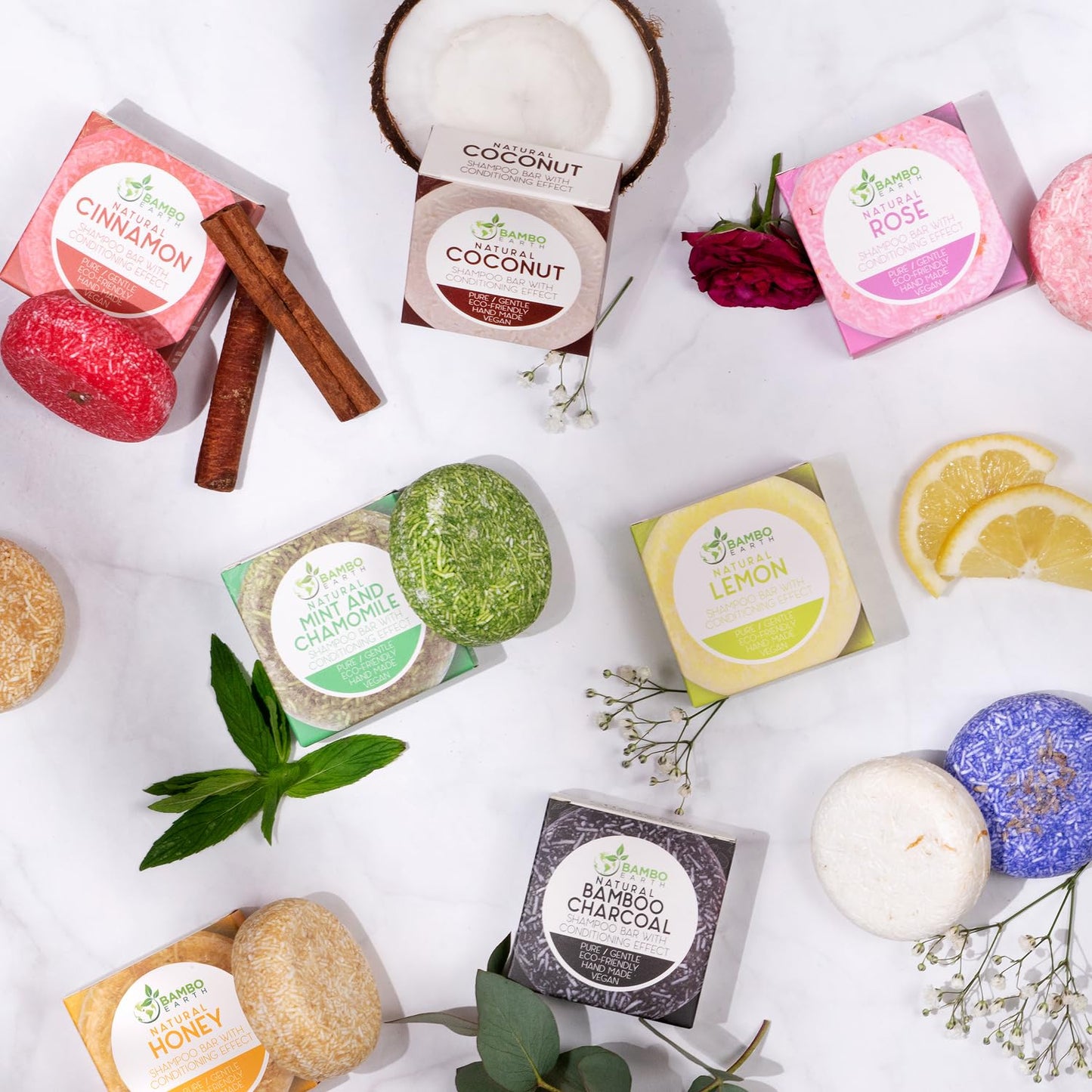 Skiennix Solid Shampoo Bar & Conditioner - 100% Organic Hair Soap with Bamboo Charcoal & Essential Oils