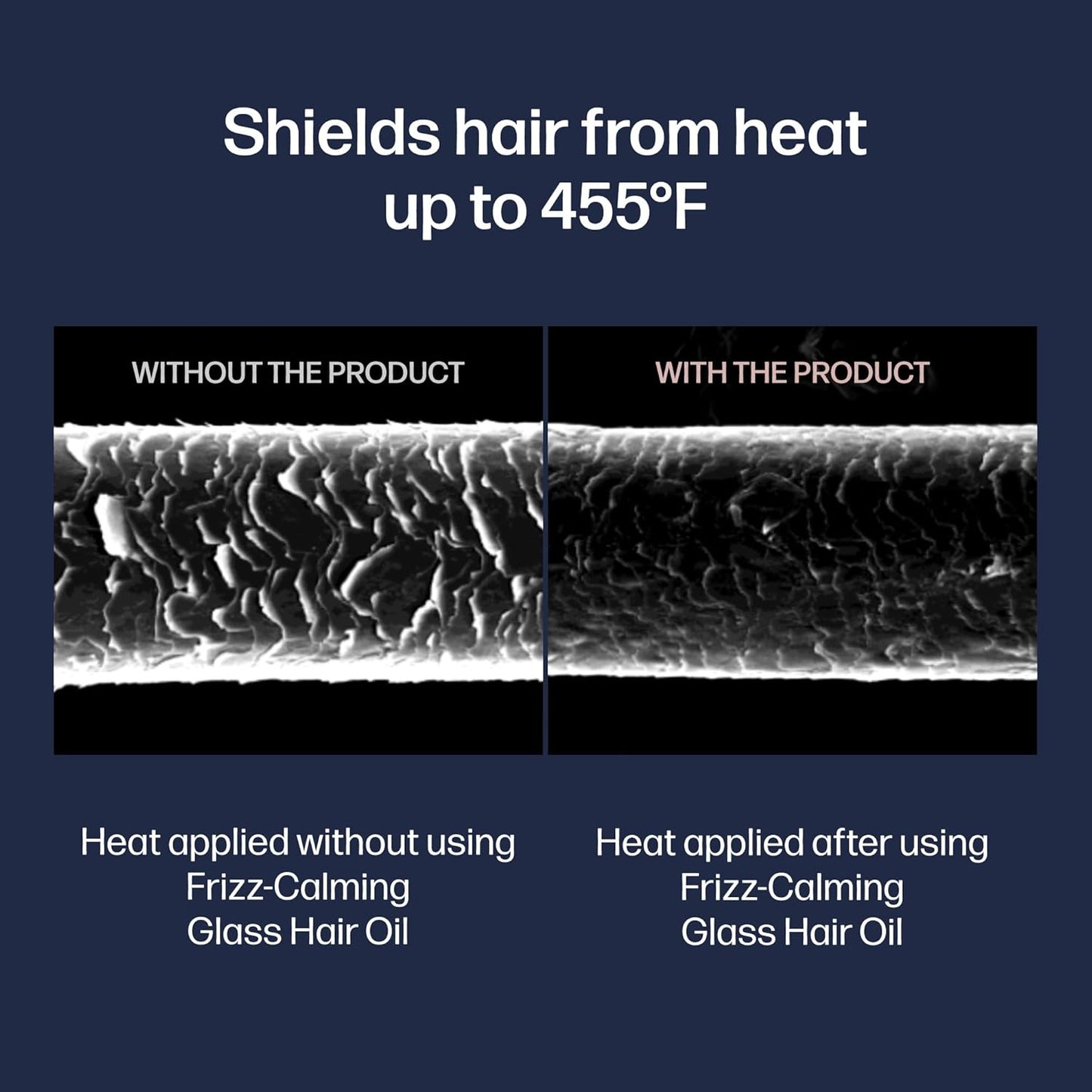 UNOVE Frizz-Calming Glass Hair Oil for Frizzy Hair, Anti-Frizz Hair Oil with Heat Protection up to 455°F, Hair Shine Oil for Sleek, Glass-Like Shine & Softness, 70 mL / 2.36 fl oz