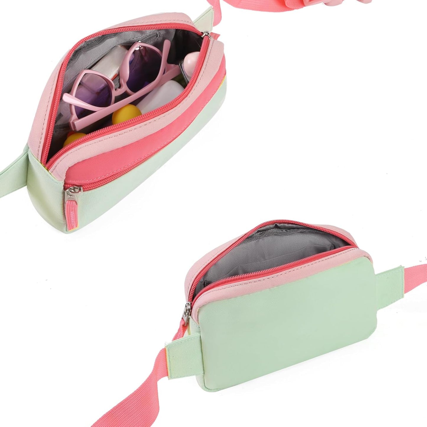 Skiennix Fanny Pack - Trendy Colorblock Crossbody Bag for Girls | Adjustable Belt for Travel Essentials