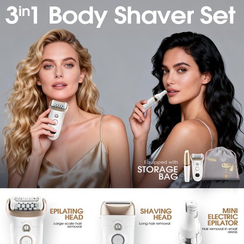 DSP 4-in-1 Beauty Set for Women - Epilator, Hair Removal Device & Electric Shaver | Fast Charging & Accessories Included