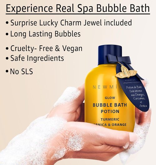 Nutritious Bubble Bath - Long-Lasting Foam with Turmeric & Arnica | Skin Healing & Relaxing Spa Gift for Women