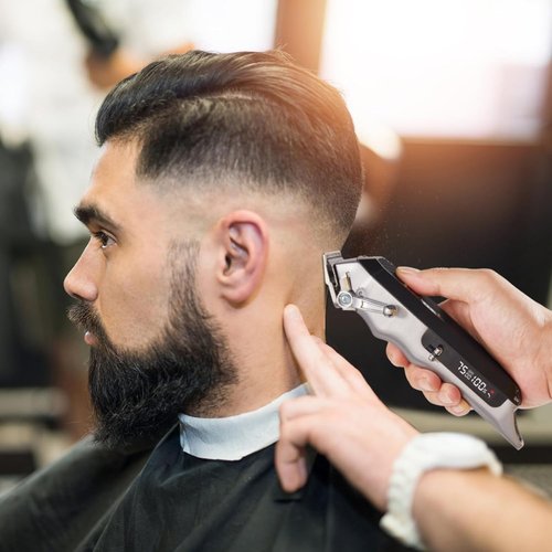 LANVIER Hair Clippers - Professional 10W High-Speed Barber Clipper for Men | Cordless Trimmer Kit with LED Display & Storage Case - Black