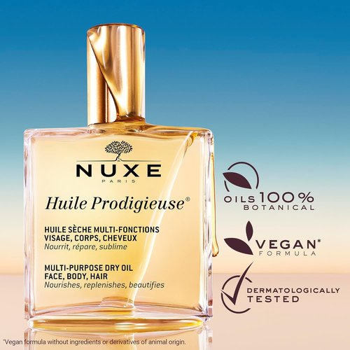 Nuxe Huile Prodigieuse Multi-Purpose Dry Oil - Lightweight Hydration for Radiant Face, Body & Hair