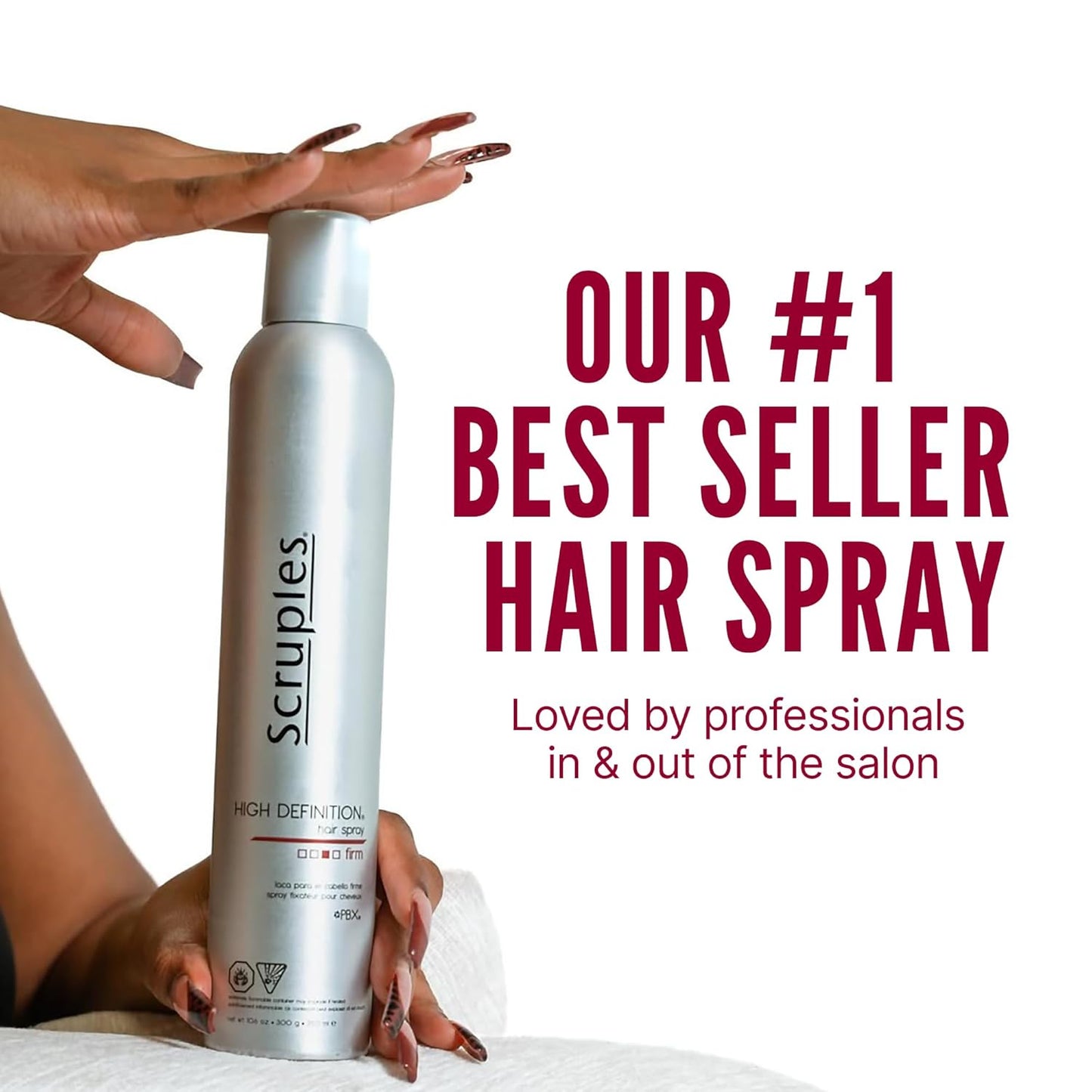 Scruples High Definition Hair Spray - Volumizing Hairspray for Extra Hold & Shine | Humidity Resistant, Non-Sticky (10.6 oz)