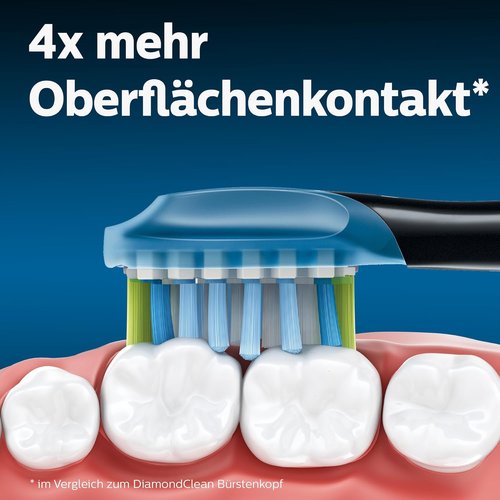 Philips Sonicare Replacement Brush Heads - Premium Plaque Defense, BrushSync Enabled, 4-Pack Black - HX9044/33