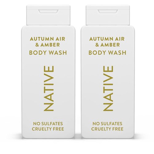 Native Body Wash - Naturally Derived Autumn Air & Amber Scent - Sulfate & Paraben Free - 18 oz (2-Pack)