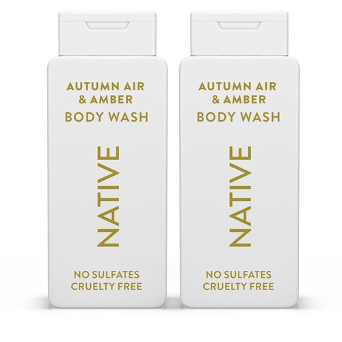Native Body Wash with Naturally Derived Ingredients – Autumn Air & Amber – Sulfate & Paraben Free – For Women & Men – Skin‑Loving Cleanser – 18 oz (2‑Pack)