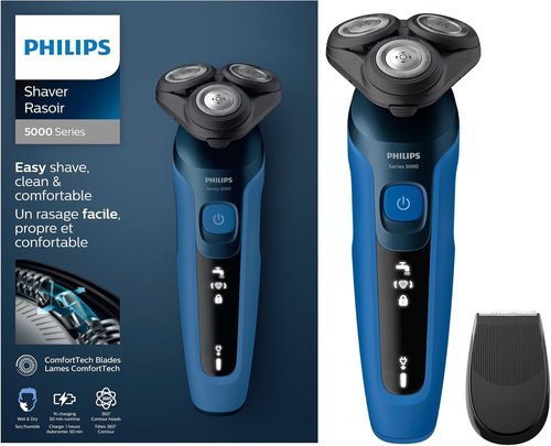 Philips Series 5000 Electric Shaver - Wet & Dry Technology for a Smooth Shave | Model S5466/17