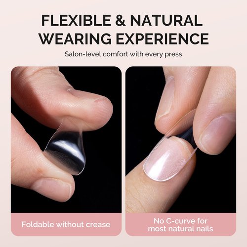 MelodySusie Medium Almond X Nail Tips - 300Pcs 15 Sizes Clear Acrylic, Half Matte Full Cover Press on Nails for DIY Extension&Salon Use,Pre-Shaped for Long-Lasting Manicure