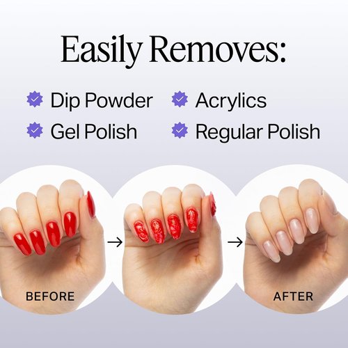 Nailboo 100% Acetone Nail Polish Remover - Gel Polish & Dip Powder Removal | 16 Fl Oz Soak Bowl