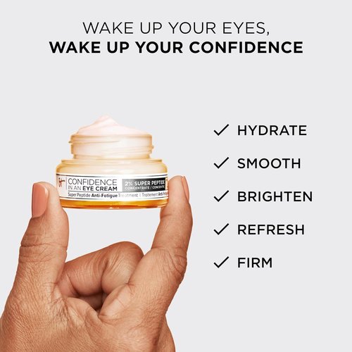 IT Cosmetics Confidence in an Eye Cream - Anti-Aging Peptide Formula for Dark Circles & Wrinkles | 48HR Hydration, 2% Super Peptide, All Skin Types