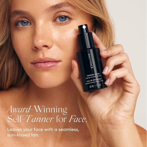 SALTYFACE Tanning Water - Light to Medium Self Tanner for Face & Neck - Oil-Free, Streak-Free, Vegan - 1 FL OZ (30 ML)