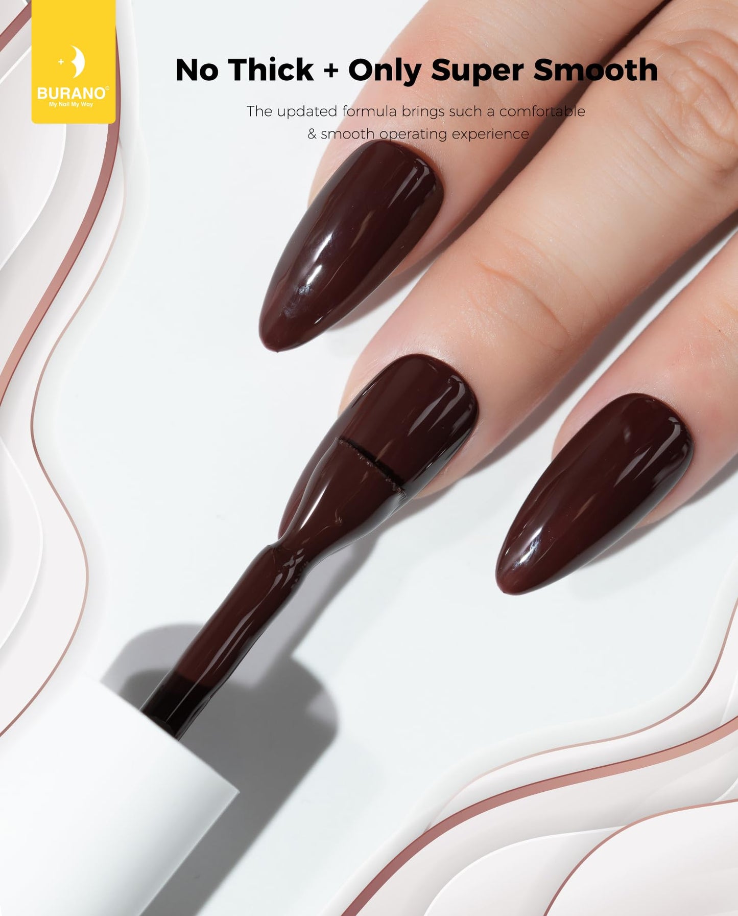 BURANO Gel Nail Polish, Gel Gel Polish 15ml Gel Colors Gel Neon Gel Soak Off UV Led Nail Lamp Gel Polish 1 Bottle 0.5 Oz Nail Art DIY Home Hot Color Nails (Dark Red N3)