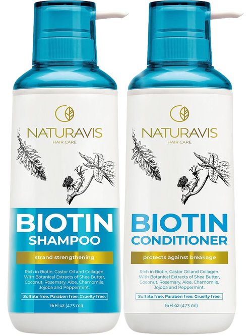 Regine Switzerland Biotin Shampoo & Conditioner Set - Sulfate-Free Formula for Thinning Hair - Volumizing Treatment with Castor Oil & Rosemary