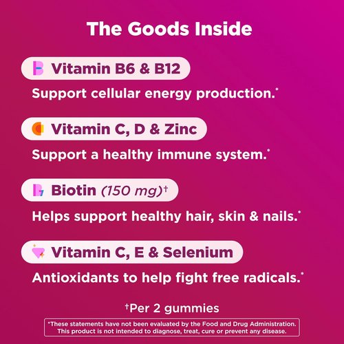 OLLY Women's Multivitamin Gummies - Overall Wellness Support with Vitamins A, C, D, E & Biotin | Berry Flavor, 90 Count