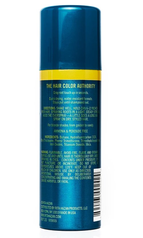 Rita Hazan Root Concealer Touch Up Spray - Instant Gray Root Coverage - Quick Drying, Water-Resistant - 2 oz. Temporary Hair Color Spray