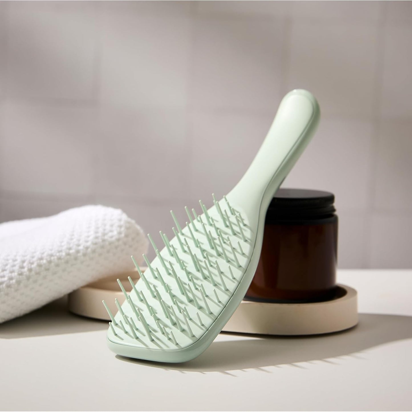 Tangle Teezer Extra Gentle Detangler Hair Brush - Minimize Hair Loss & Breakage | Eucalyptus Green