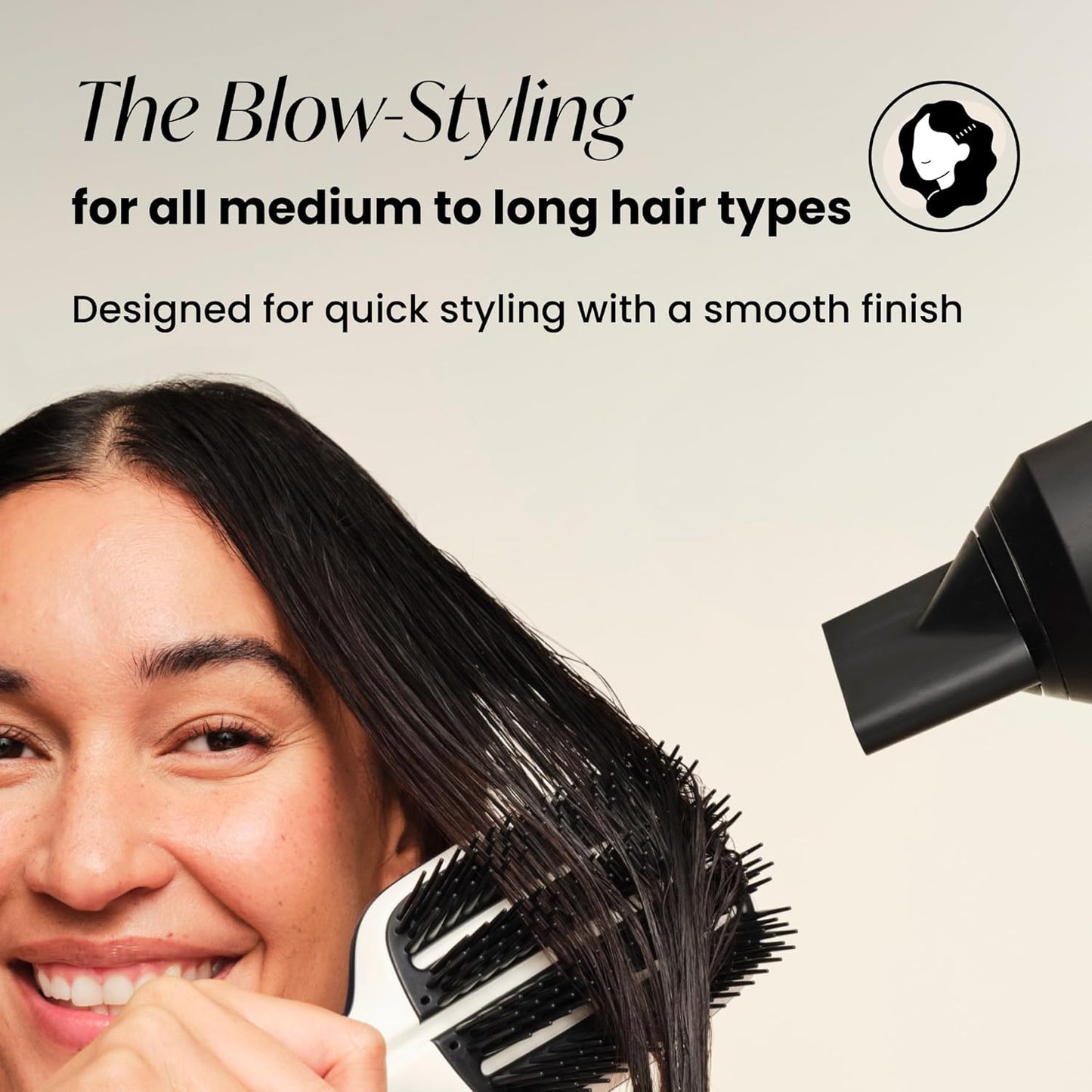 Tangle Teezer | The Blow Styling Smoothing Tool for Medium & Long Hair | Gentle and Fast Drying | Full Size