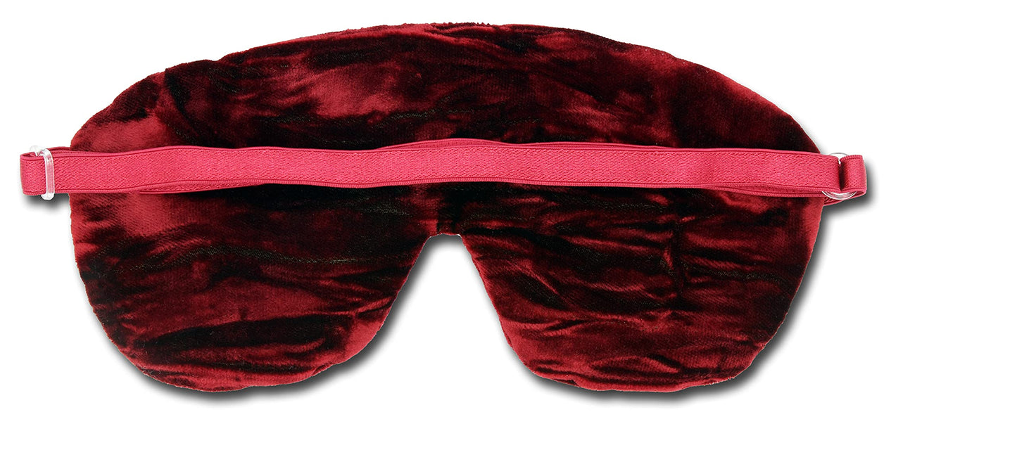 Candi Andi Handmade Opulence Yoga Eye Mask Pillow - Weighted Flaxseed Fill, Unscented, Satin & Velvet, Adjustable Strap - Ideal for Meditation & Restful Sleep -Ruby Red - TEMF-RD