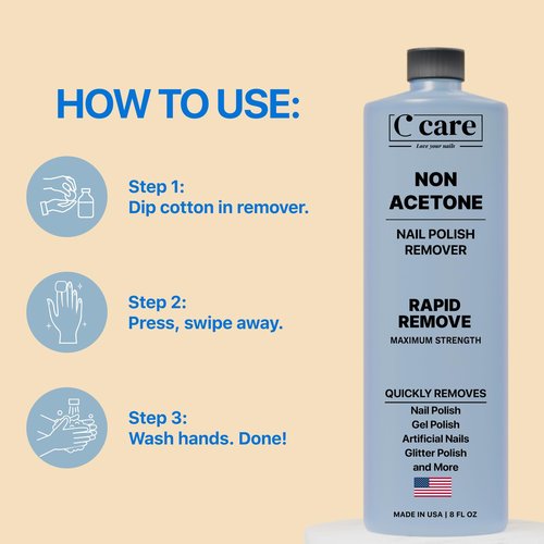 Gentle Touch Non-Acetone Nail Polish Remover | Nourishing Formula | Professional Quality | Rapid Remove | Non-Drying | 8 Fl oz
