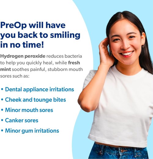 EverSmile PreOp Foaming Rinse - Deep Clean Mouthwash with Hydrogen Peroxide - Alcohol-Free, 100 Uses, 16oz