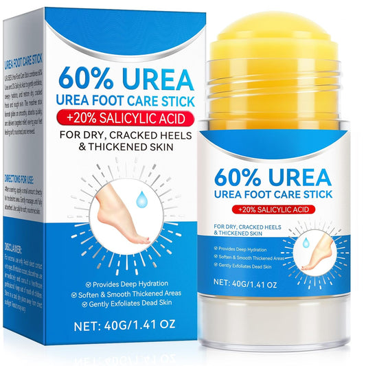 Skiennix Urea Foot Cream Stick - 60% Urea & 2% Salicylic Acid for Dry Cracked Skin | 1.41 oz Hydrating Moisturizer