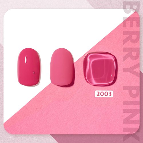 GAOY Pink Gel Nail Polish, 16ml Soak Off Gel Polish, UV Light Cure for Nail Art DIY Manicure at Home, 2003 Berry Pink