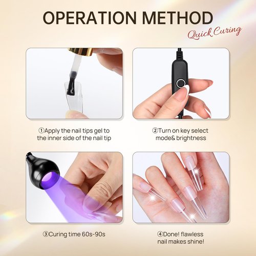 AORAEM Nail Lamp LED Nail Manicure Dryer Curing Light with Black Gooseneck and Clamp for Gel Nails