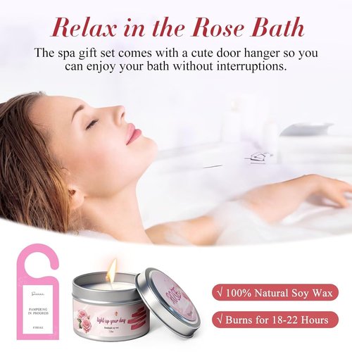 Regine Switzerland 7-Piece Home Spa Kit - Luxurious Rose Gift Set for Women | Perfect for Birthdays & Special Occasions