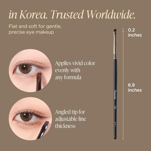 Piccasso 722 Angled Eyeliner Brush - Precision Flat Brush for Liquid, Gel & Powder Eyeliner