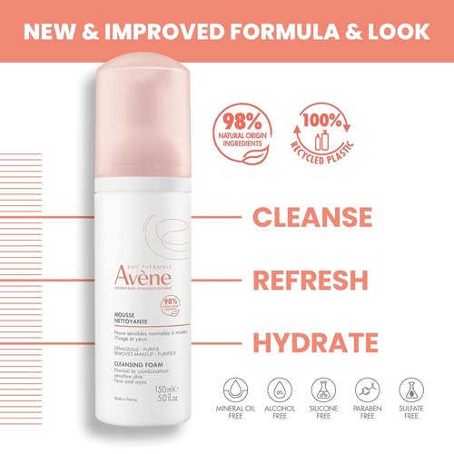 Avène Cleansing Foam - Gentle Face Wash for All Skin Types | 150ml
