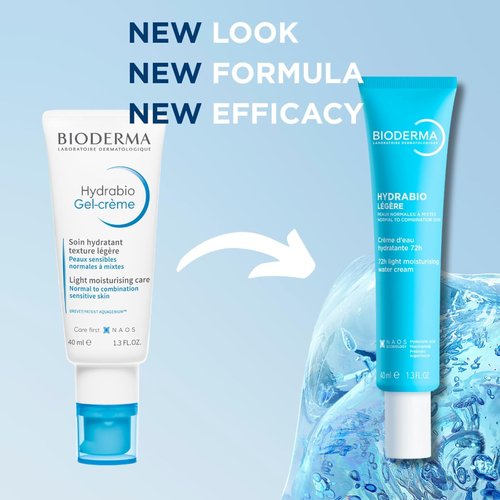 Bioderma Hydrabio Face Cream - Lightweight Gel Moisturizer for Sensitive Skin | 1.33 Fl Oz