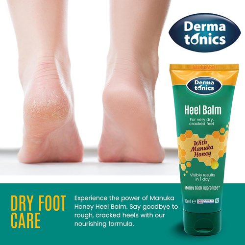 Dermatonics Foot Cream - Intensive Moisturizing Treatment with 25% Urea & Manuka Honey | 2.37 oz for Dry Cracked Heels