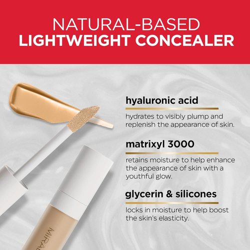 Mirabella Invincible Under Eye Concealer - Full Coverage Hydrating Formula for Dark Circles & Fine Lines - Ivory I30