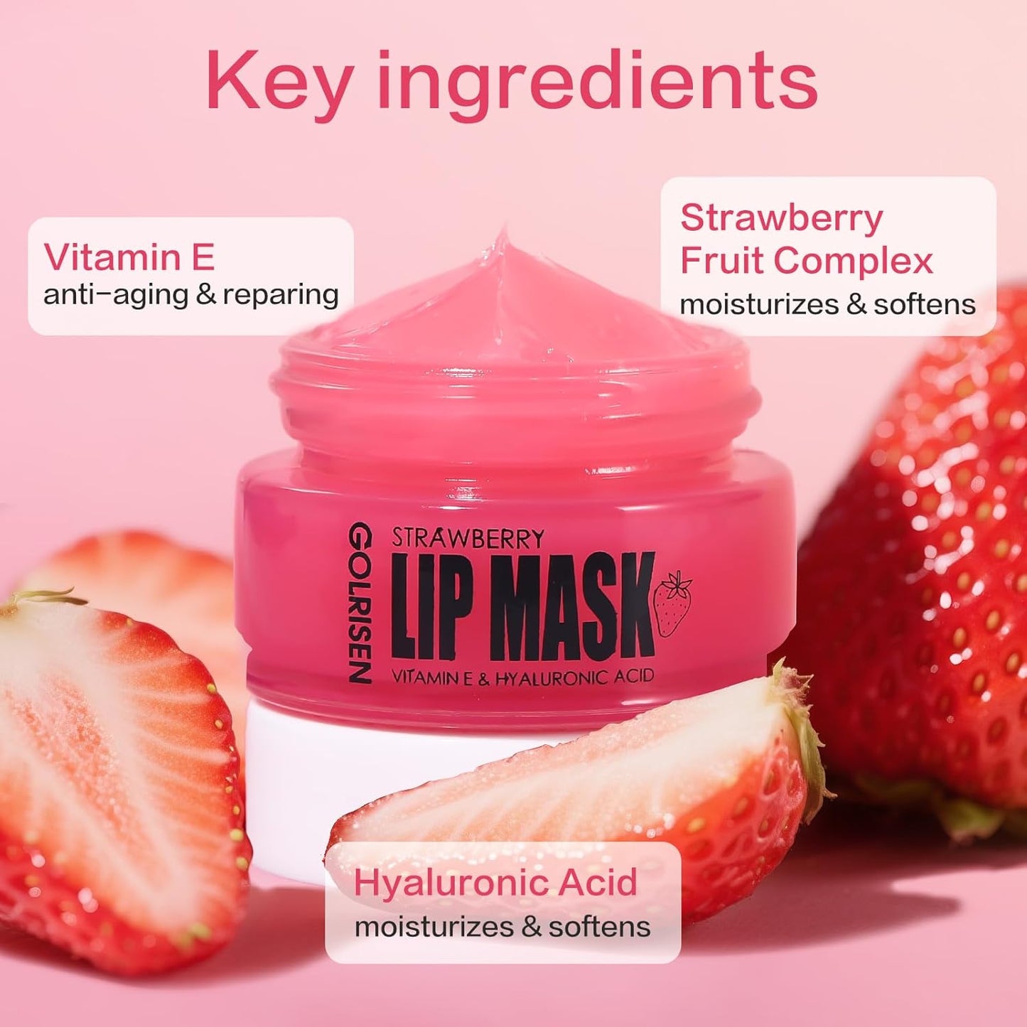 Skiennix Lip Mask - Hydrating Overnight Treatment with Hyaluronic Acid & Vitamin E | 0.7 oz for Soft, Smooth Lips