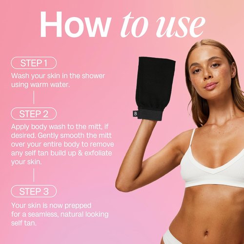 Bali Body Exfoliating Mitt - Gently Remove Self Tan Build-Up | Reusable & Easy to Clean Exfoliating Glove