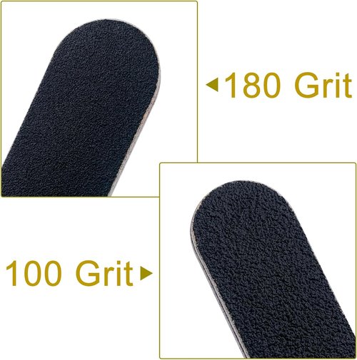 HeeYaa Nail File Set - 10 Professional Double-Sided 100/180 Grit Emery Boards | Black Manicure & Pedicure Tools